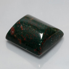 18.65 ct Green Bloodstone Gemstone, Bloodstone Gem in Baguette Cabochon Shape for Sale.