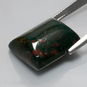 Bloodstone Gemstone in 17.2 x 15.2 mm Size for Sale, Bloodstone Stone in Spotted Green Color