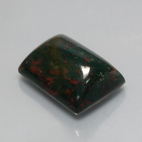 10.50 ct Green Bloodstone Gemstone, Bloodstone Gem in Baguette Cabochon Shape for Sale.