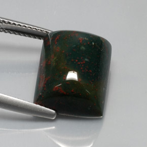10.50 ct Green Bloodstone Stone, Natural Bloodstone in Baguette Cabochon Shape for Sale