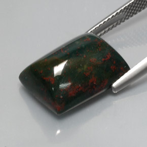 Bloodstone Gemstone in 15.3 x 11.4 mm Size for Sale, Bloodstone Stone in Spotted Green Color