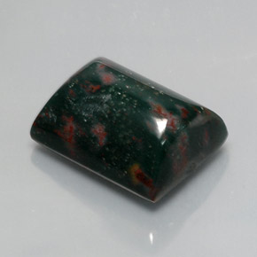 10.72 ct Green Bloodstone Stone, Natural Bloodstone in Baguette Cabochon Shape for Sale