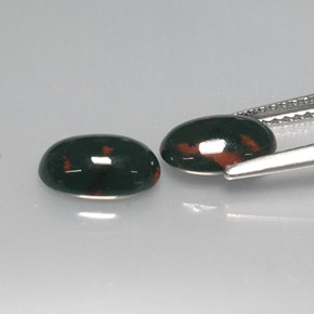 Bloodstone Gemstone in 8.9 x 6.1 mm Size for Sale, Bloodstone Stone in Spotted Green Color