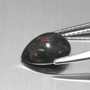 Bloodstone Gemstone in 9 x 6.8 mm Size for Sale, Bloodstone Stone in Spotted Green Color