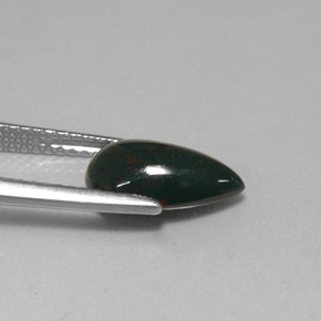 Bloodstone Gemstone in 11 x 7 mm Size for Sale, Bloodstone Stone in Spotted Green Color