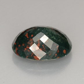 Bloodstone Gemstone in 20 x 15 mm (calibrated) Size for Sale, Bloodstone Stone in Spotted Green Color