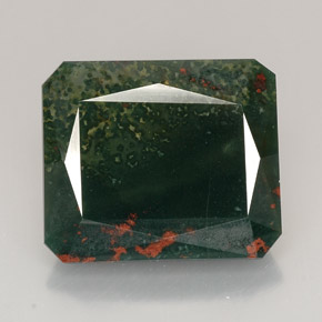 32.42 ct Green Bloodstone Gemstone, Bloodstone Gem in Octagon / Scissor Cut Shape for Sale.
