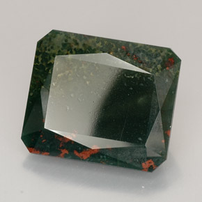 32.42 ct Green Bloodstone Stone, Natural Bloodstone in Octagon / Scissor Cut Shape for Sale