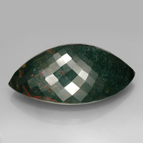 Bloodstone Gemstone in 72.7 x 41 mm Size for Sale, Bloodstone Stone in Spotted Green Color