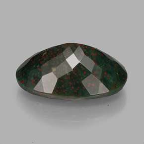 Bloodstone Gemstone in 15 x 10.8 mm Size for Sale, Bloodstone Stone in Spotted Green Color