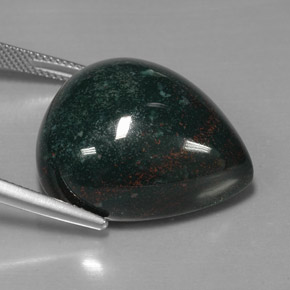 Bloodstone Gemstone in 14.8 x 21.7 mm Size for Sale, Bloodstone Stone in Spotted Green Color