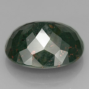 Bloodstone Gemstone in 21.3 x 17.9 mm Size for Sale, Bloodstone Stone in Spotted Green Color