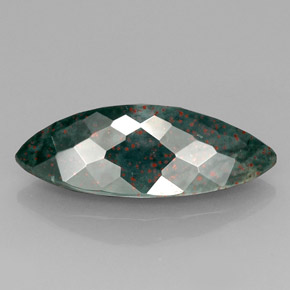 Bloodstone Gemstone in 25.9 x 10.5 mm Size for Sale, Bloodstone Stone in Spotted Green Color