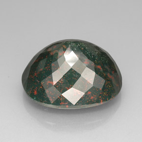 Bloodstone Gemstone in 29.6 x 25 mm Size for Sale, Bloodstone Stone in Spotted Green Color