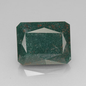 22.40 ct Green Bloodstone Gemstone, Bloodstone Gem in Octagon / Scissor Cut Shape for Sale.