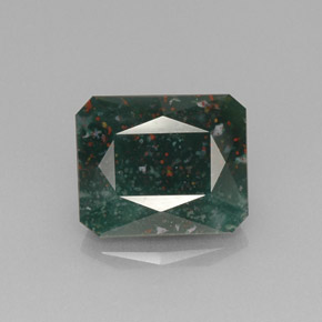 8.62 ct Green Bloodstone Gemstone, Bloodstone Gem in Octagon / Scissor Cut Shape for Sale.