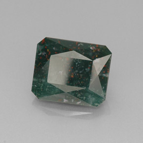 8.62 ct Green Bloodstone Stone, Natural Bloodstone in Octagon / Scissor Cut Shape for Sale