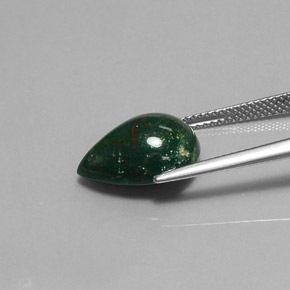 Bloodstone Gemstone in 14.5 x 10.8 mm Size for Sale, Bloodstone Stone in Spotted Green Color