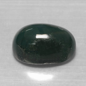 7.81 ct Green Bloodstone Stone, Natural Bloodstone in Oval Cabochon Shape for Sale