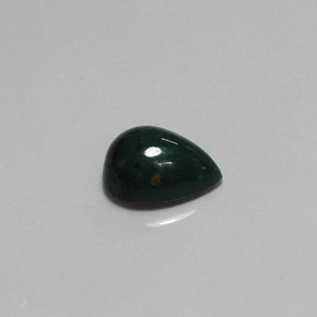 4.59 ct Green Bloodstone Gemstone, Bloodstone Gem in Pear Cabochon Shape for Sale.