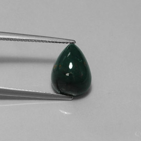 4.59 ct Green Bloodstone Stone, Natural Bloodstone in Pear Cabochon Shape for Sale
