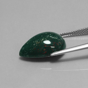 Bloodstone Gemstone in 18.4 x 12.3 mm Size for Sale, Bloodstone Stone in Spotted Green Color