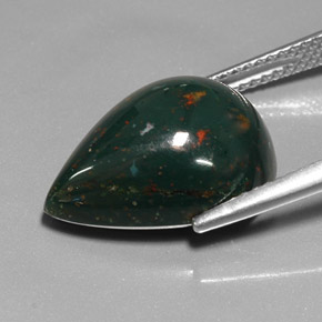 Bloodstone Gemstone in 17.1 x 12.5 mm Size for Sale, Bloodstone Stone in Spotted Green Color