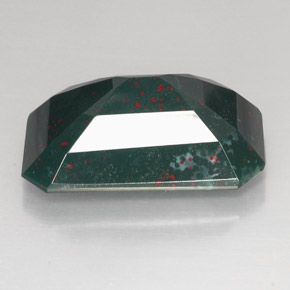 Bloodstone Gemstone in 26.1 x 17.1 mm Size for Sale, Bloodstone Stone in Spotted Green Color