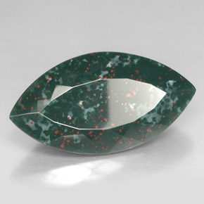 36.76 ct Green Bloodstone Stone, Natural Bloodstone in Marquise Facet Shape for Sale