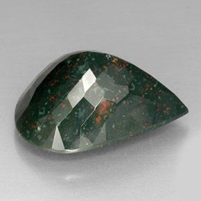 Bloodstone Gemstone in 27.4 x 23 mm Size for Sale, Bloodstone Stone in Spotted Green Color