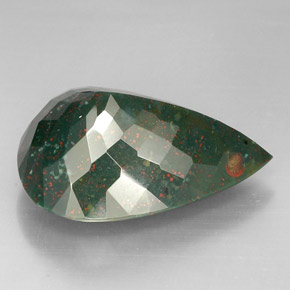 Bloodstone Gemstone in 30.5 x 22.4 mm Size for Sale, Bloodstone Stone in Spotted Green Color