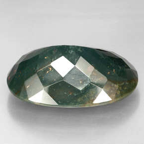 Bloodstone Gemstone in 33.8 x 24.1 mm Size for Sale, Bloodstone Stone in Spotted Green Color