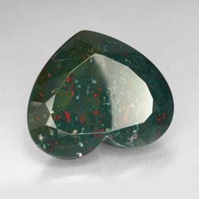 86.15 ct Green Bloodstone Stone, Natural Bloodstone in Heart Facet Shape for Sale