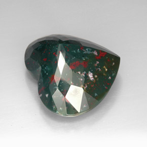 Bloodstone Gemstone in 34.1 x 28.7 mm Size for Sale, Bloodstone Stone in Spotted Green Color