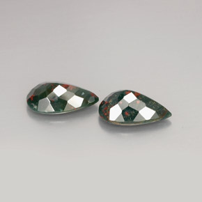 Bloodstone Gemstone in 14.7 x 8.6 mm Size for Sale, Bloodstone Stone in Spotted Green Color