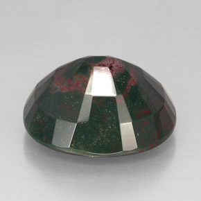 Bloodstone Gemstone in 22.1 x 19.5 mm Size for Sale, Bloodstone Stone in Spotted Green Color