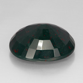 Bloodstone Gemstone in 23.5 x 20.3 mm Size for Sale, Bloodstone Stone in Spotted Green Color