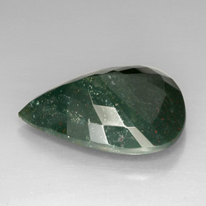 Bloodstone Gemstone in 30.7 x 23.5 mm Size for Sale, Bloodstone Stone in Spotted Green Color