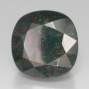42.64 ct Green Bloodstone Stone, Natural Bloodstone in Cushion-Cut Shape for Sale