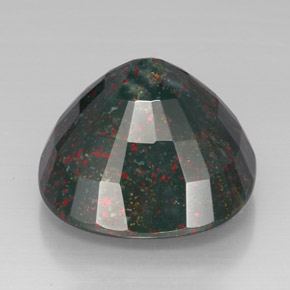 Bloodstone Gemstone in 22.4 x 22 mm Size for Sale, Bloodstone Stone in Spotted Green Color