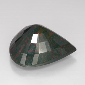 Bloodstone Gemstone in 28.6 x 25.9 mm Size for Sale, Bloodstone Stone in Spotted Green Color