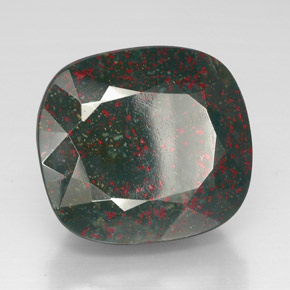 54.82 ct Green Bloodstone Stone, Natural Bloodstone in Cushion-Cut Shape for Sale
