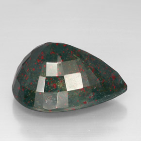 Bloodstone Gemstone in 30 x 22.1 mm Size for Sale, Bloodstone Stone in Spotted Green Color