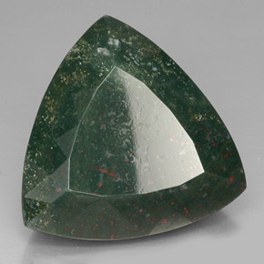 62.13 ct Green Bloodstone Stone, Natural Bloodstone in Trillion Facet Shape for Sale