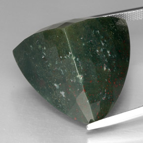 Bloodstone Gemstone in 26.6 x 26.2 mm Size for Sale, Bloodstone Stone in Spotted Green Color