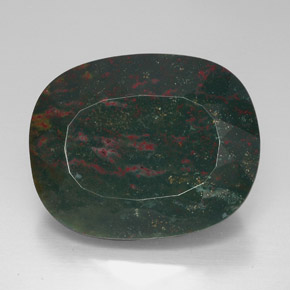 70.27 ct Green Bloodstone Gemstone, Bloodstone Gem in Cushion-Cut Shape for Sale.