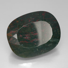 70.27 ct Green Bloodstone Stone, Natural Bloodstone in Cushion-Cut Shape for Sale