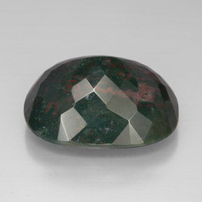 Bloodstone Gemstone in 30.6 x 24.6 mm Size for Sale, Bloodstone Stone in Spotted Green Color