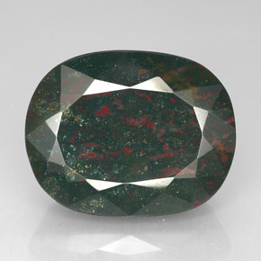 73.05 ct Green Bloodstone Gemstone, Bloodstone Gem in Cushion-Cut Shape for Sale.