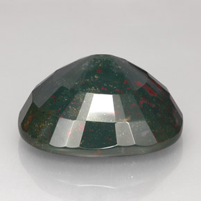 Bloodstone Gemstone in 30.6 x 24.2 mm Size for Sale, Bloodstone Stone in Spotted Green Color